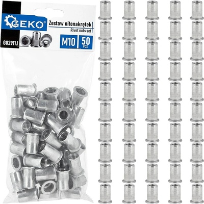 GEKO Nýtovací matice M10 (1,0–3,5) hliníkové, 50 ks - G02911J