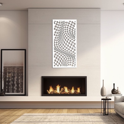 dřevo života Dřevěný dekorační panel WAVES Rozměry (cm): 40x80, Zvolte barvu dekoru: Bílá