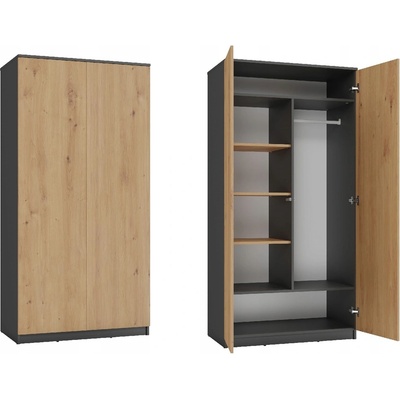 TP Living Malwa 90 cm antracit/dub artisan – Zboží Dáma