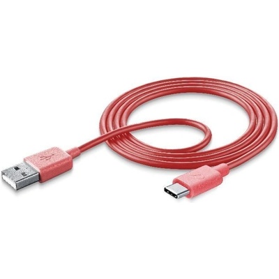 Cellularline Кабел Cellular Line, от USB-A(м) към USB-C(м), 1m, червен