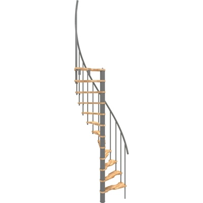 Minka STAIRS Prostorově točité schodiště Suono Smart buk/šedá 133 x 78 cm