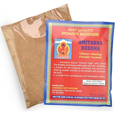 Nepál Tibetský vonný prášek Chandra Devi Amitabha Buddha 100 g
