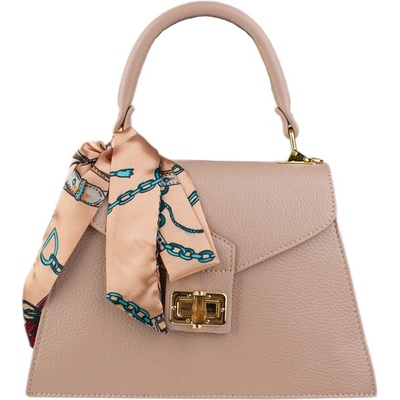 NovaKabelka.sk Flavia Rosa Petalo kožená talianska crossbody kabelka ružová