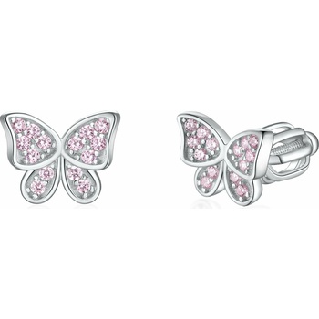 Olivie strieborné náušnice na skrutku MOTÝĽ 8027