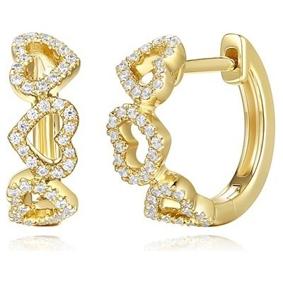 Aurino zlaté náušnice se zirkony E25630QCZZ4Y-1