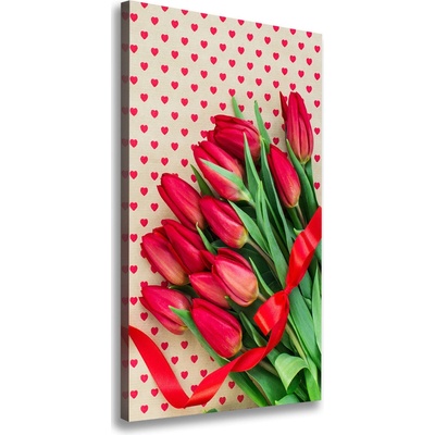 Vertikálny foto obraz na plátne Červené tulipány 50x100 cm