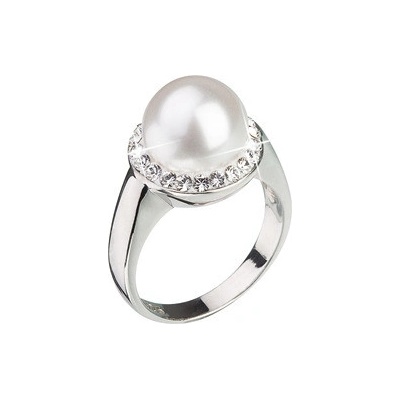 Pavona Stříbrný prsten s krystaly Preciosa a perlou 35021.1