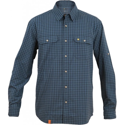 Warmpeace Mesa pánská odolná košile dlouhý rukáv Mallard blue/grey