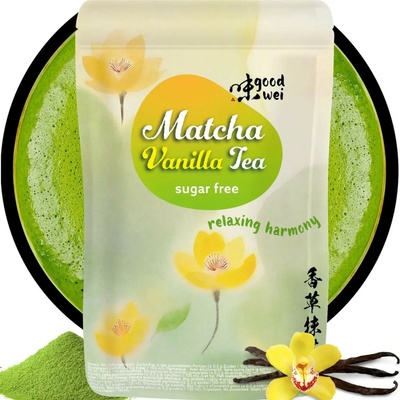 Goodwei Premium matcha zelený čaj s pravým vanilkovým extraktem 100 g