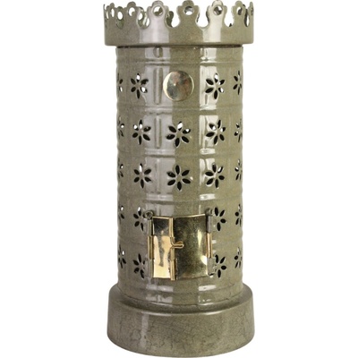 Strömshaga Kovový svícen Tiled Stove Olive Green, zelená barva, kov