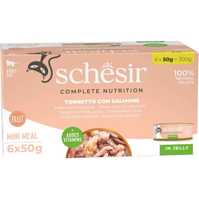 Schesir Cat C&B Wet Adult Tuniak s lososom v želé 6 x 50 g