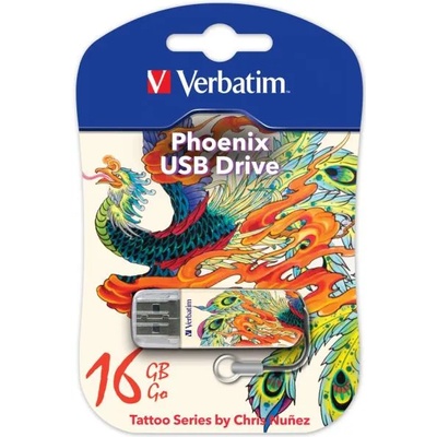 Verbatim Store N Go Mini Tattoo Phoenix 16GB USB 2.0 49887