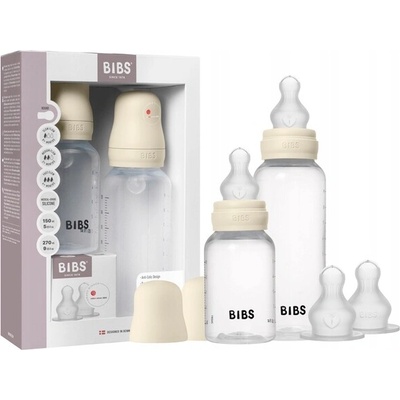 Bibs antikolikové lahvičky dudlík silikon sada 2ks Ivory 150/270 ml