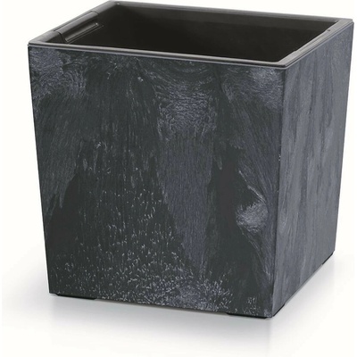 Prosperplast Kvetináč NURBI kocka betónový efekt antracit, 24 cm