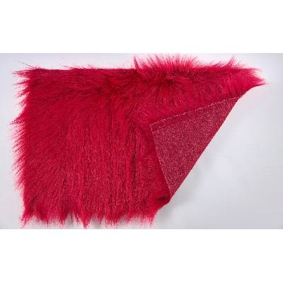 Umelá kožušina, červená, šírka 150, vlas 60 mm, metráž (vlas 60 mm šíře 150 cm)