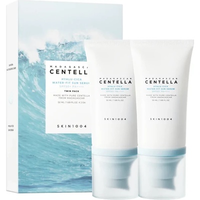 SKIN1004 Madagascar Centella Hyalu-Cica Water-Fit Sun Serum SPF50+ PA++++ TWIN PACK - Лек текстуриран слънцезащитен серум (2x50мл)