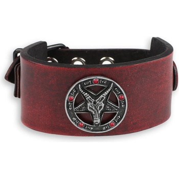 Image 1 of Leather & steel fashion Гривна Бафомет - червен - кристално червено - LSF1 60-a