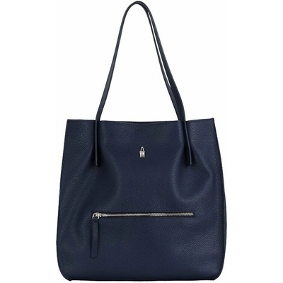 Wojewodzic Tmavomodrá kožená shopper kabelka A4 31944/FD37 z talianskej kože