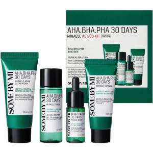 Some By Mi AHA BHA PHA 30 Days Miracle AC SOS Kit - Комплект за кожа с акне