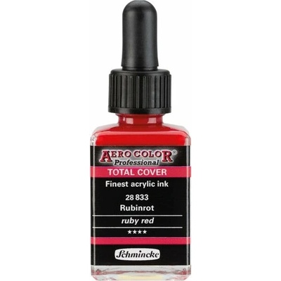 Schmincke Aero Color akrylový atrament Professional Total Cover 28 ml 833 ruby červená