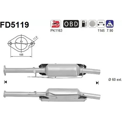 AS Filtr pevných částic ASA FD5119