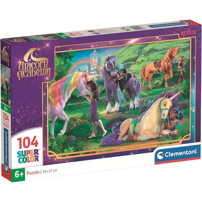 Clementoni Детски пъзел Clementoni от 104 части - Академия за еднорози (вариант 2) (25093)
