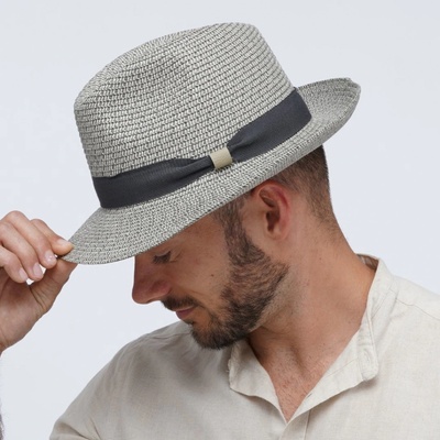 Krumlovanka letní klobouk Trilby Fa-38042 šedý
