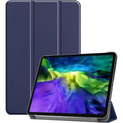 SES 2v1 Smart flip cover+zadný silikónový ochranný obal s držiakom pero Apple iPad Air 11 2024 17524 tmavo modrý