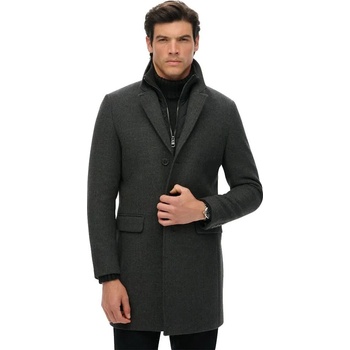SUPERDRY Палто Superdry Town 2In1 coat - Grey (Dark Grey Herringbone)