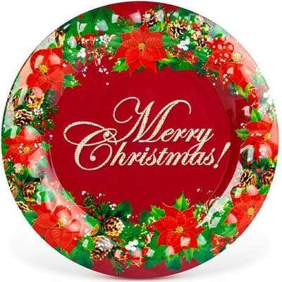 GLOBIZ Vánoční talíř plastový - Merry Christmas 37,5cm