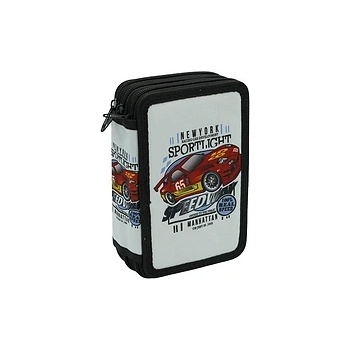 Несесер 3 ципа Лукс, черен с кола