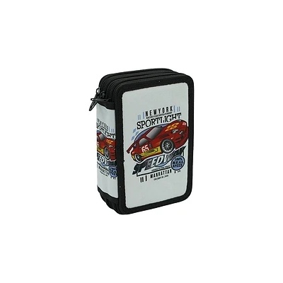 Несесер 3 ципа Лукс, черен с кола