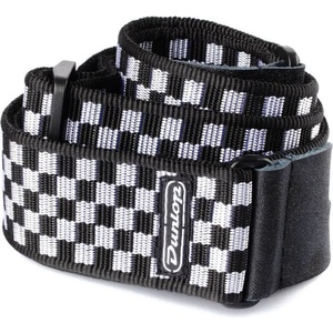Dunlop D38-31BK B&W Check Black Колан за китара (D3831BK)