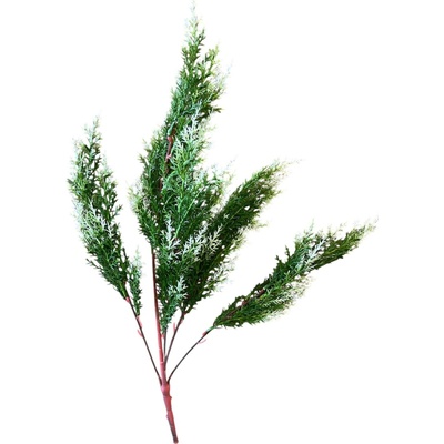 Dekorativní umělá jehličnatá větvička 53 cm zelenobílá