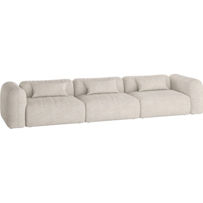 noo.ma Béžová bouclé čtyřmístná pohovka Yaro 362 cm