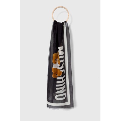 Moschino Шал с коприна Moschino в черно с десен M5772 50223 (M5772.50223)