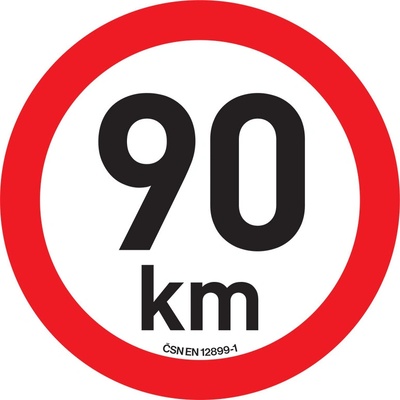 Samolepka 90km/h