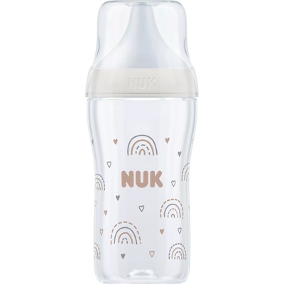 Nuk Шише Nuk Perfect Match - Temperature control, PP, 260 ml, размер М, дъга (10216015)
