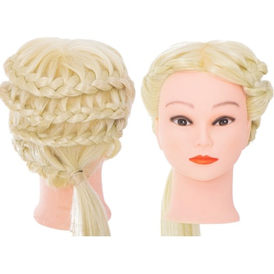 KIK KX6961_1 Cvičná hlava s blond vlasmi 60-70 cm