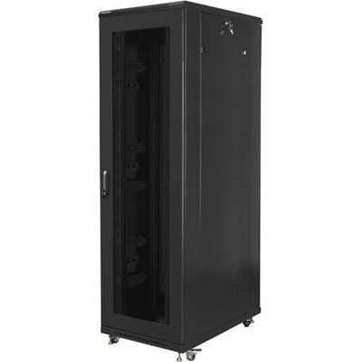 Lanberg Комуникационен шкаф Lanberg rack cabinet 19" free-standing 42U/800x1000 (flat pack) with mesh door black (FF01-8042-23B)