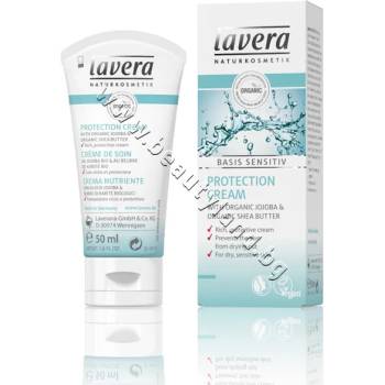 Lavera Дневен крем Lavera Basis Sensitiv Protection Cream, p/n LA-106039 - Защитен крем за лице с био жожоба и био масло от ший (LA-106039)