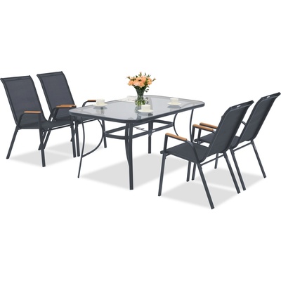 Garden Point Метални градински мебели Modena/Bitonto за 4 души Garden Point сив (GAP1552-4)