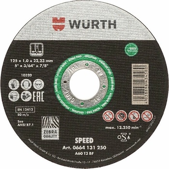Würth Řezný kotouč 125 x 22,2 x 1,6 mm 066413125106
