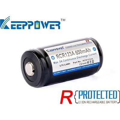 KEEPPOWER RCR123AR Li-ion 16340 650 mAh 3,7 V