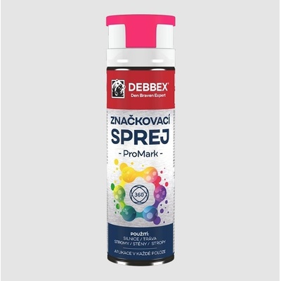 Den Braven Debbex Promark značkovací sprej 500 ml růžová