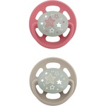 NIP Латексови залъгалки NIP - Cherry Night, коралова и бежова, 6 м+, 2 броя (340008219103553) - baby