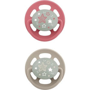 NIP Латексови залъгалки NIP - Cherry Night, коралова и бежова, 6 м+, 2 броя (340008219103553) - baby