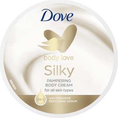 DOVE SILKY TĚLOVÝ KRÉM PRO VŠECHNY TYPY PLETI 300 ML