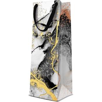 PAW Dárková taška na láhev - Marble 12x10x37 cm