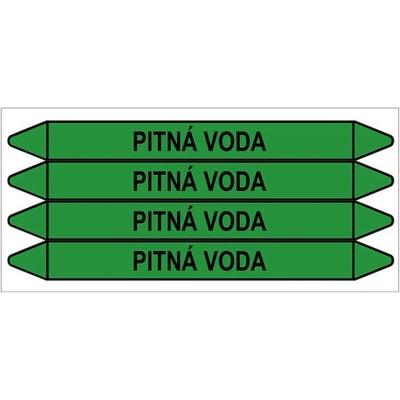 Značení potrubí, pitná voda,4 ks, 250 × 26 mm PZ 009303